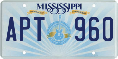 MS license plate APT960