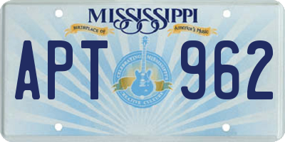 MS license plate APT962