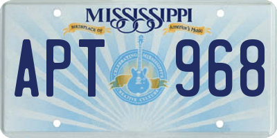 MS license plate APT968