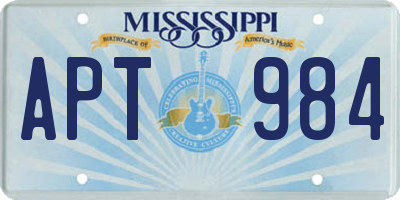 MS license plate APT984