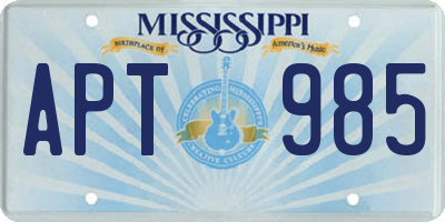 MS license plate APT985