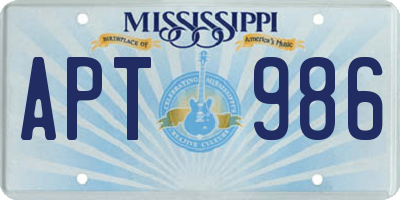 MS license plate APT986