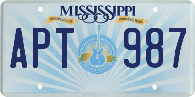MS license plate APT987