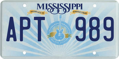 MS license plate APT989