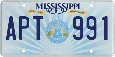 MS license plate APT991