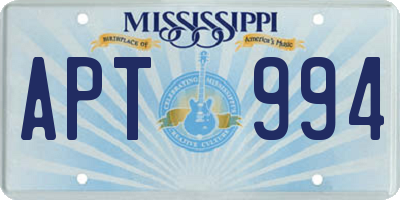 MS license plate APT994