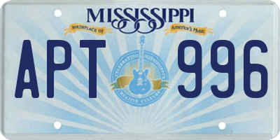 MS license plate APT996