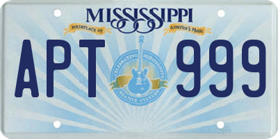 MS license plate APT999