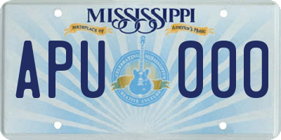 MS license plate APU000