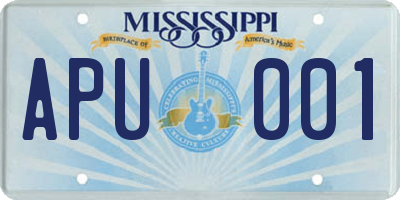 MS license plate APU001