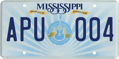 MS license plate APU004
