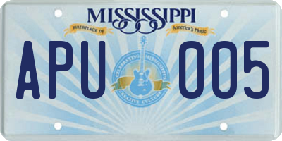 MS license plate APU005