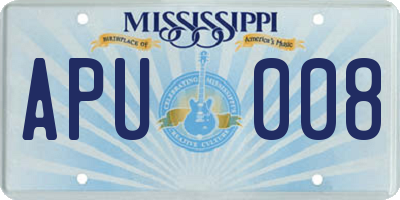 MS license plate APU008