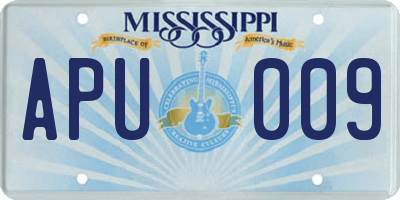 MS license plate APU009