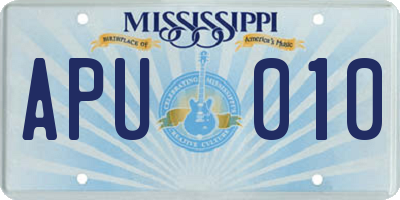 MS license plate APU010