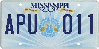 MS license plate APU011