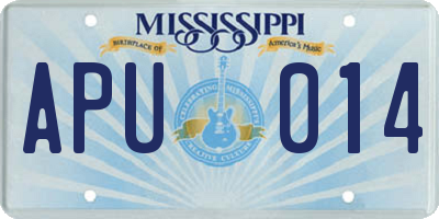 MS license plate APU014