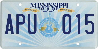 MS license plate APU015