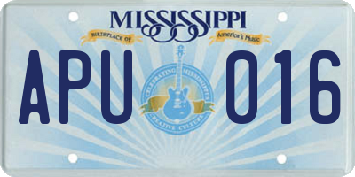 MS license plate APU016