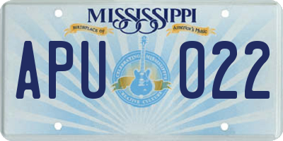 MS license plate APU022
