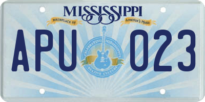 MS license plate APU023