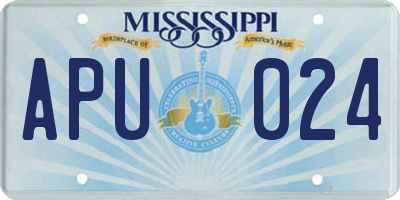 MS license plate APU024