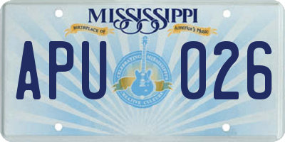 MS license plate APU026