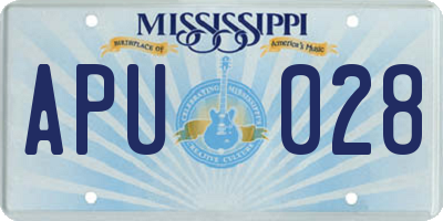 MS license plate APU028