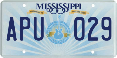 MS license plate APU029