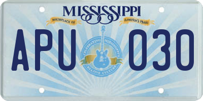 MS license plate APU030