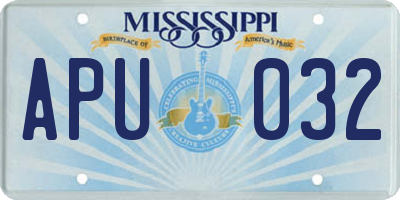 MS license plate APU032