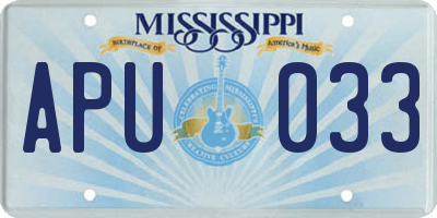 MS license plate APU033