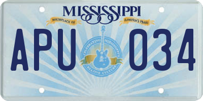 MS license plate APU034