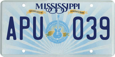 MS license plate APU039