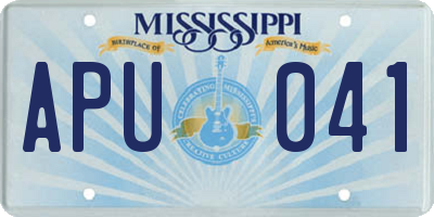 MS license plate APU041