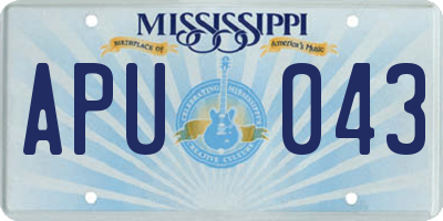 MS license plate APU043
