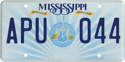 MS license plate APU044