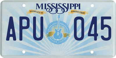 MS license plate APU045
