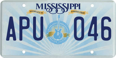 MS license plate APU046