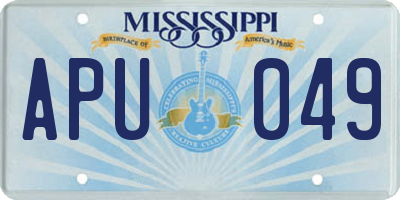 MS license plate APU049