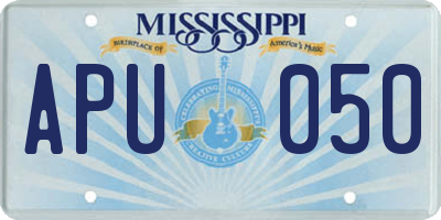 MS license plate APU050