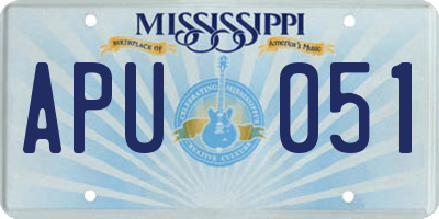 MS license plate APU051