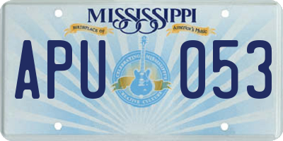 MS license plate APU053