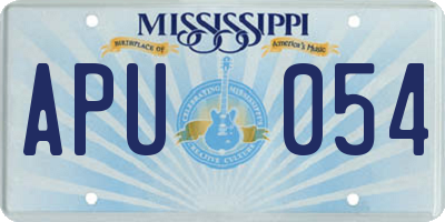 MS license plate APU054