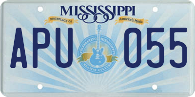 MS license plate APU055