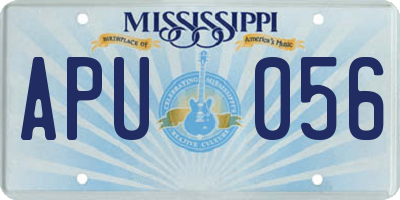 MS license plate APU056