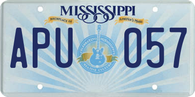 MS license plate APU057