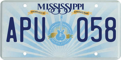 MS license plate APU058