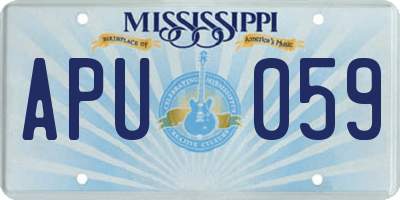 MS license plate APU059