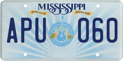 MS license plate APU060